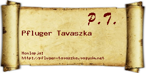Pfluger Tavaszka névjegykártya